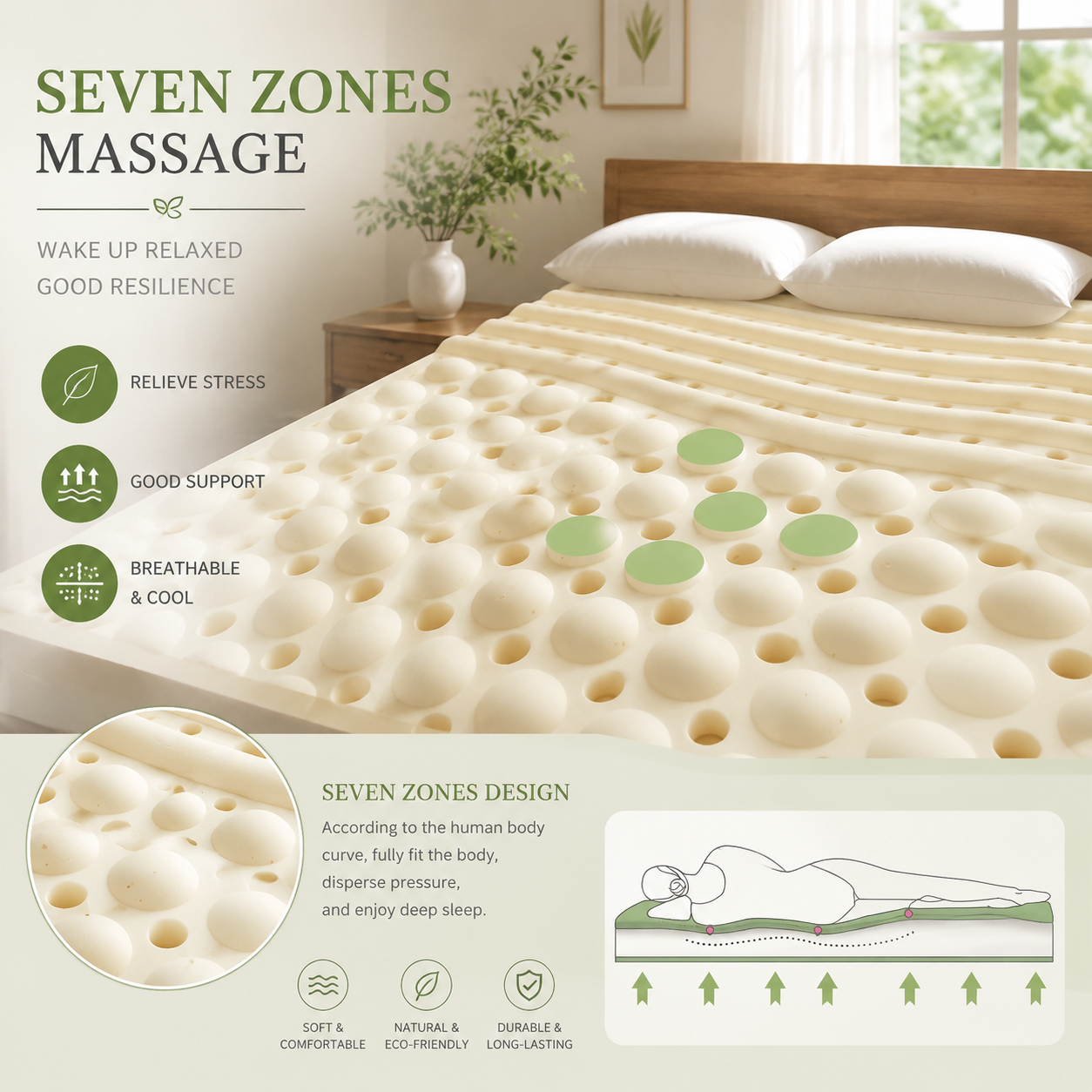 💤Wake Up Refreshed.Sleep Naturally Better.-Natural Latex Mattress