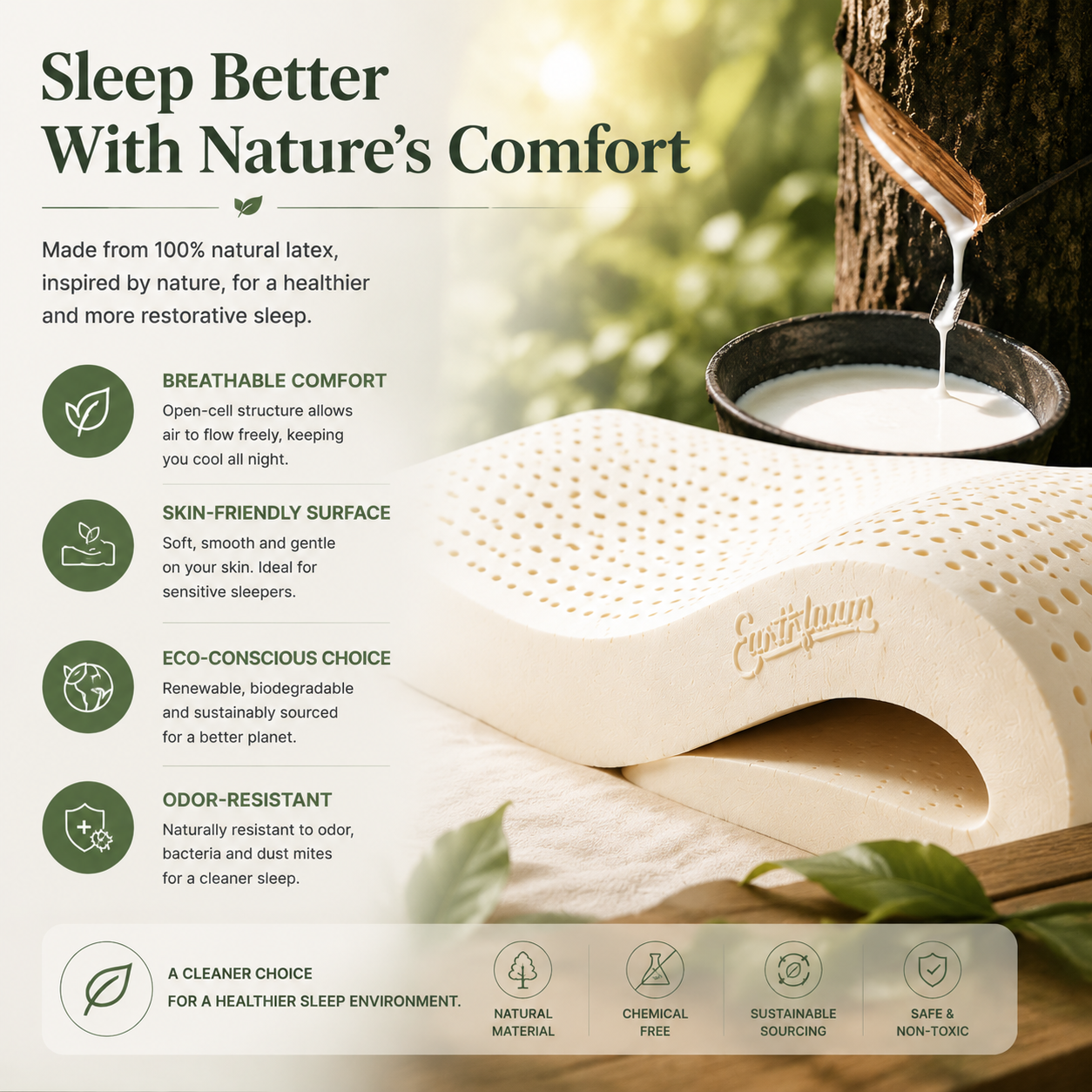 💤Wake Up Refreshed.Sleep Naturally Better.-Natural Latex Mattress