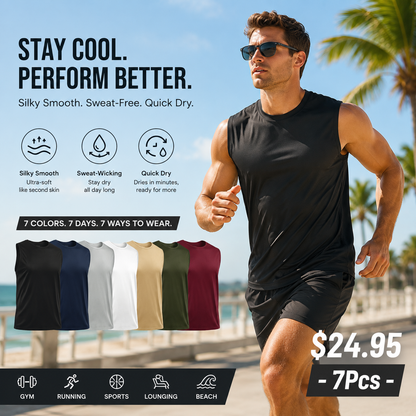 🔥Men's Athletic Breathable Sleeveless Workout Tank Top
