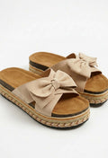 Bow Dreaming Natural Zig Zag Platform Sandal