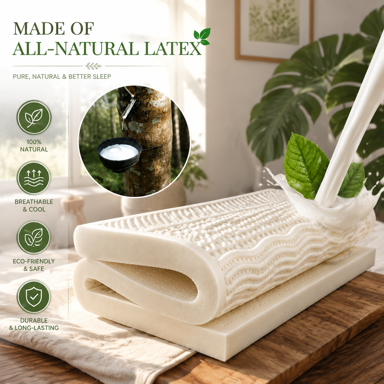 💤Wake Up Refreshed.Sleep Naturally Better.-Natural Latex Mattress