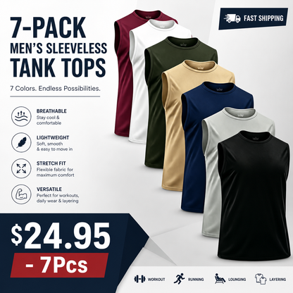 🔥Men's Athletic Breathable Sleeveless Workout Tank Top