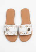 Logo Baby White Printed Sliders